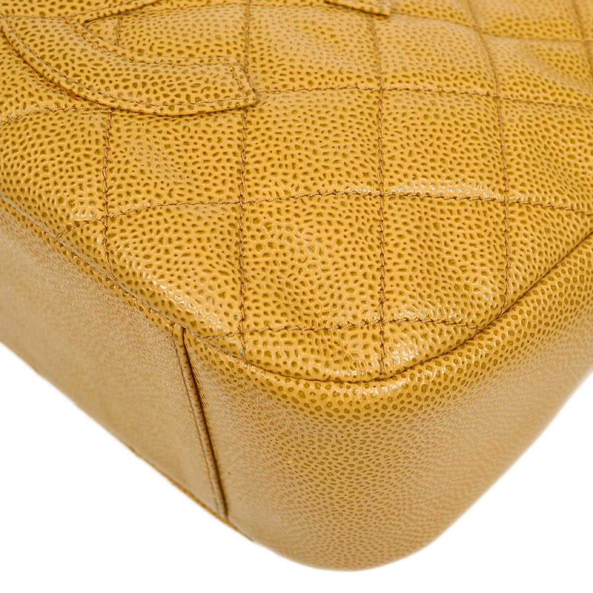 CHANEL 2003-2004 Hobo Bag Beige Caviar 23891