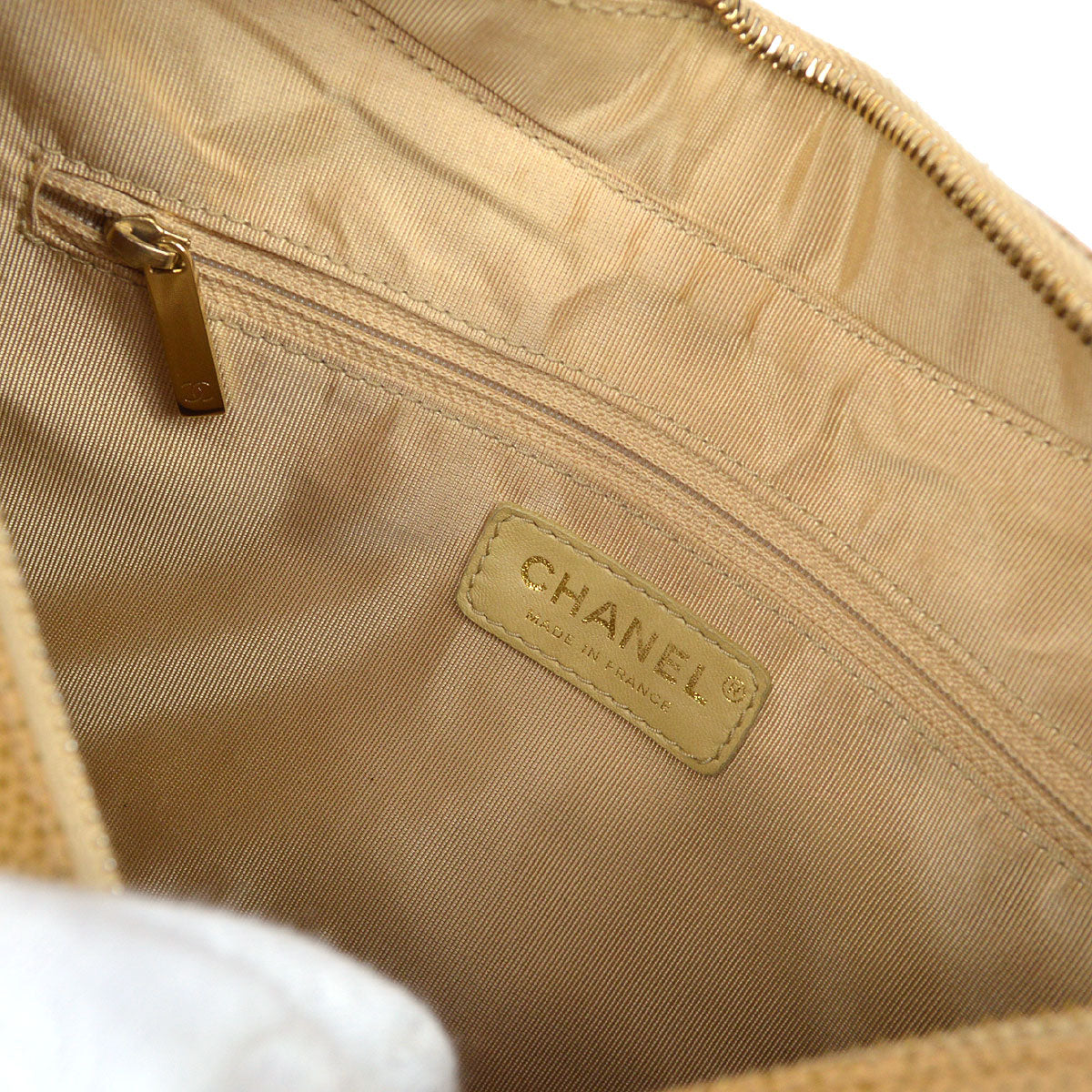 CHANEL 2003-2004 Hobo Bag Beige Caviar 23891