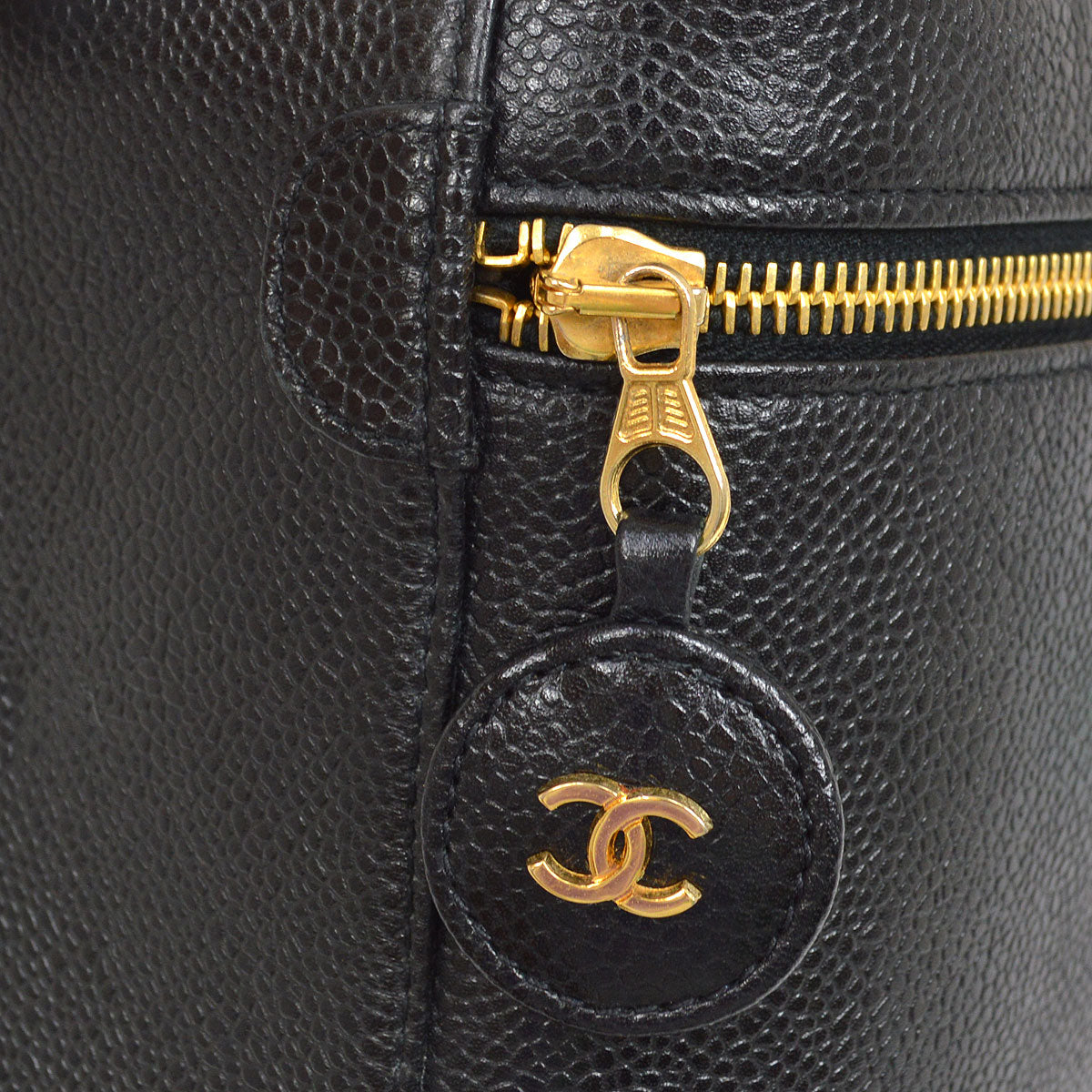CHANEL 1994-1996 Timeless Vanity Handbag Black Caviar AK38321f