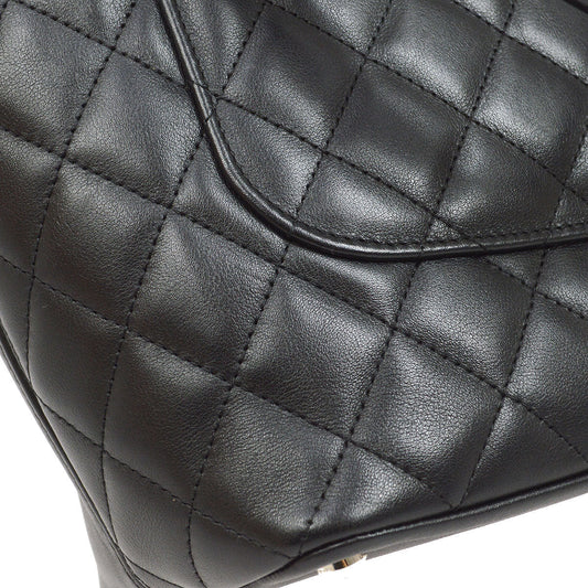CHANEL 2004-2005 Cambon Ligne Tote Bag Black Calfskin