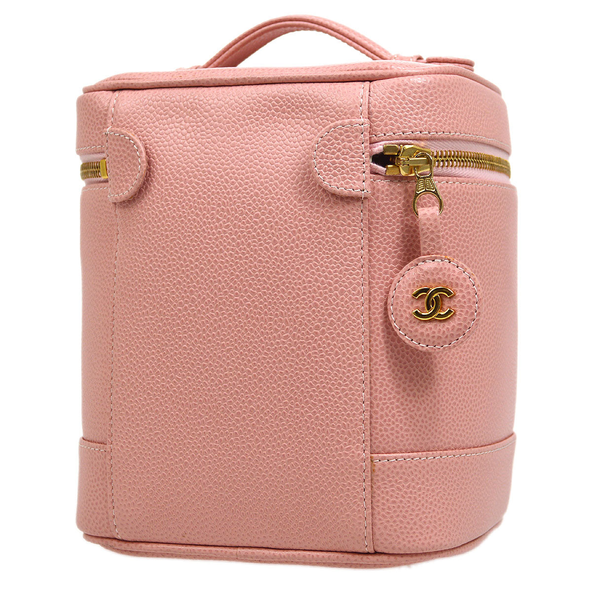 CHANEL 2003-2004 Timeless Vanity Handbag Pink Caviar 54933