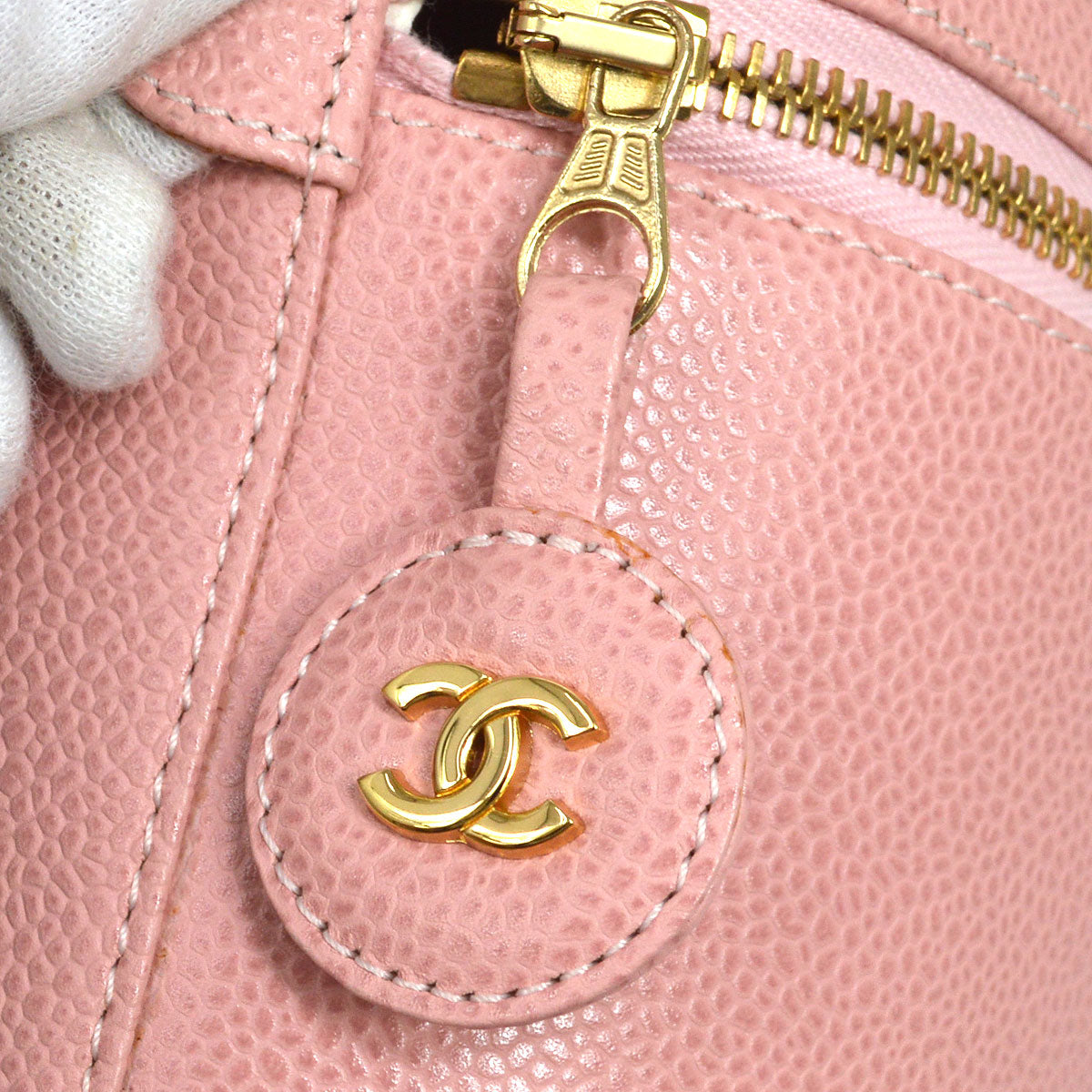 CHANEL 2003-2004 Timeless Vanity Handbag Pink Caviar 54933