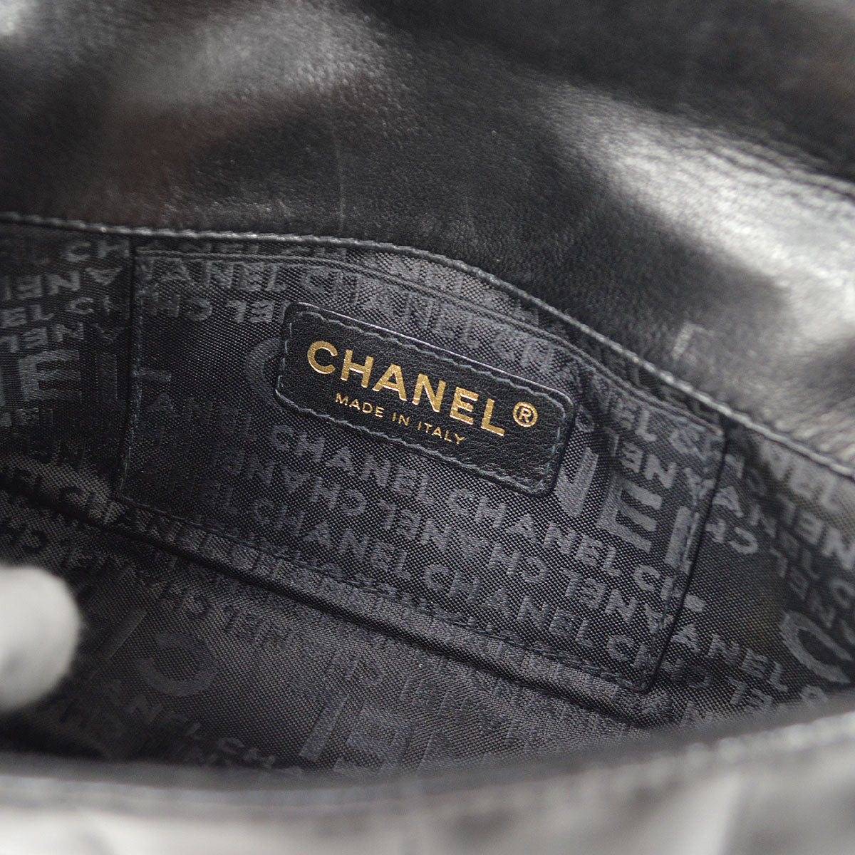 CHANEL 2003-2004 Camellia Choco Bar Shoulder Bag Mini Black Lambskin 15690
