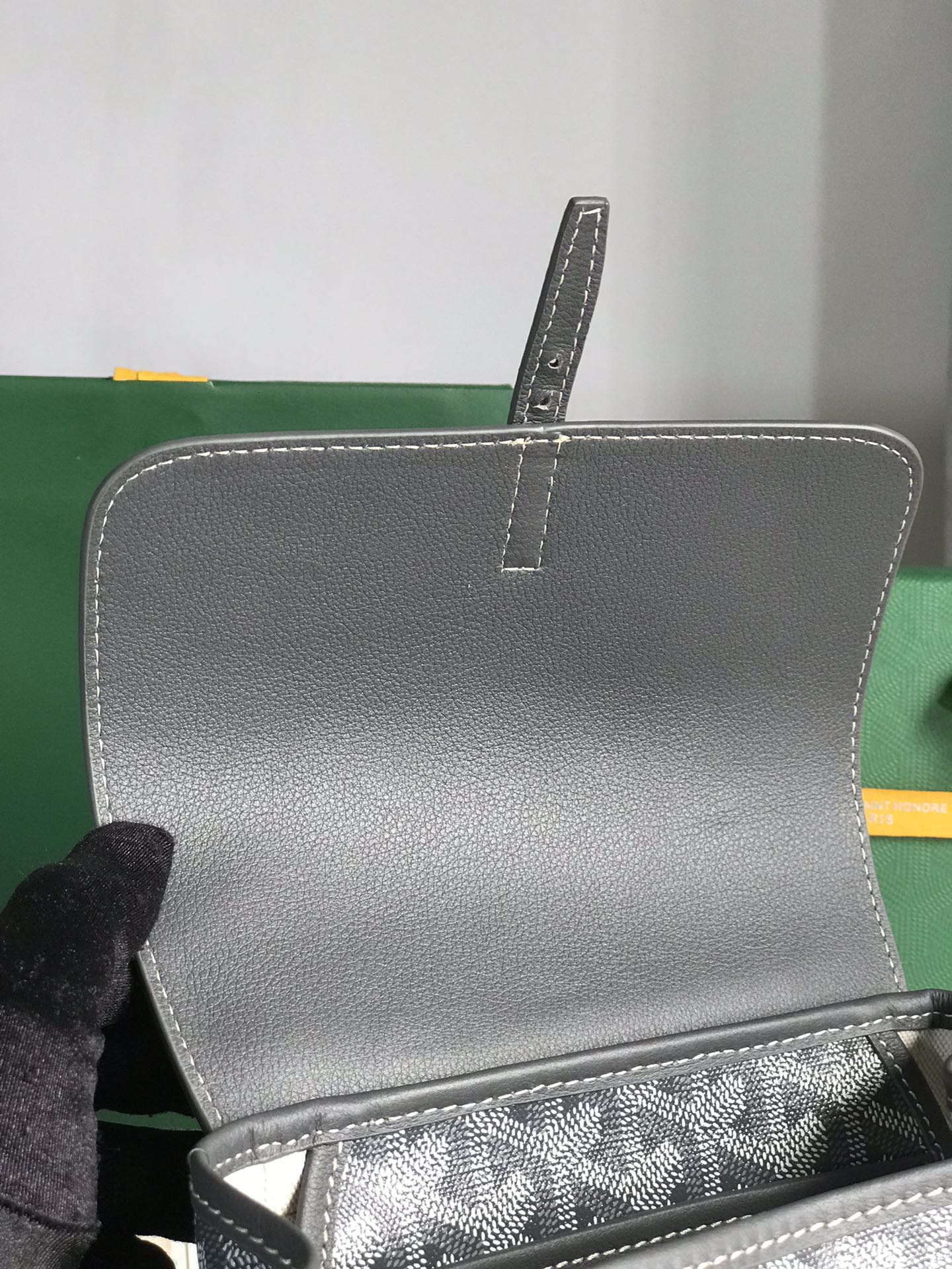 ALPIN MINI BACKPACK 21 IN GRAY LAMBSKIN AND GOYARDINE CANVAS Amelia Amelia