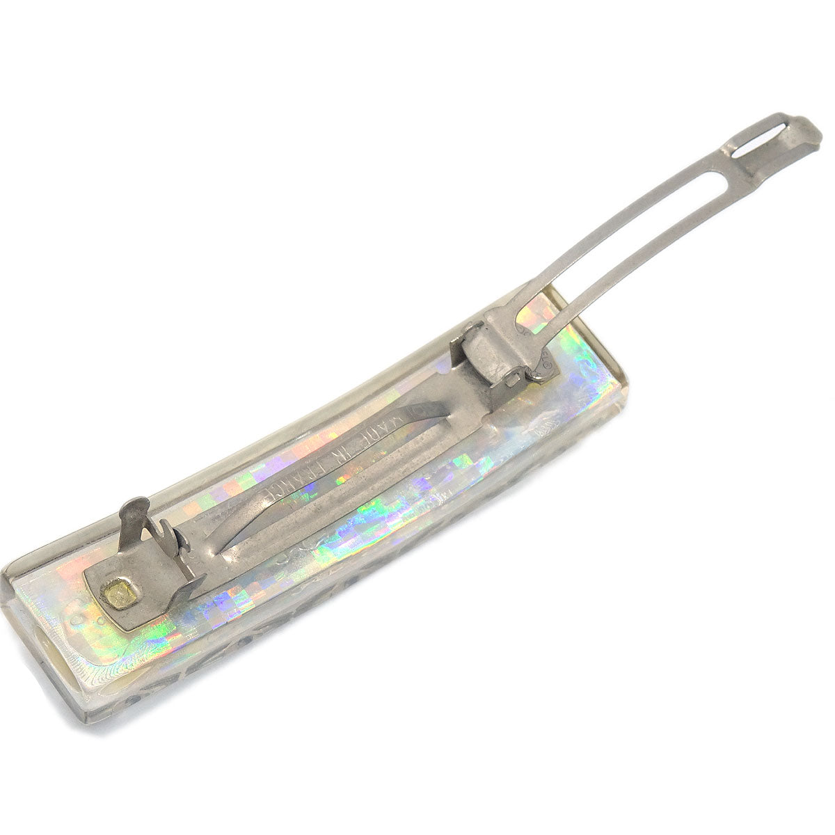 CHANEL 1997 Clear Rainbow Lucite Hair Clip Barrette 15817