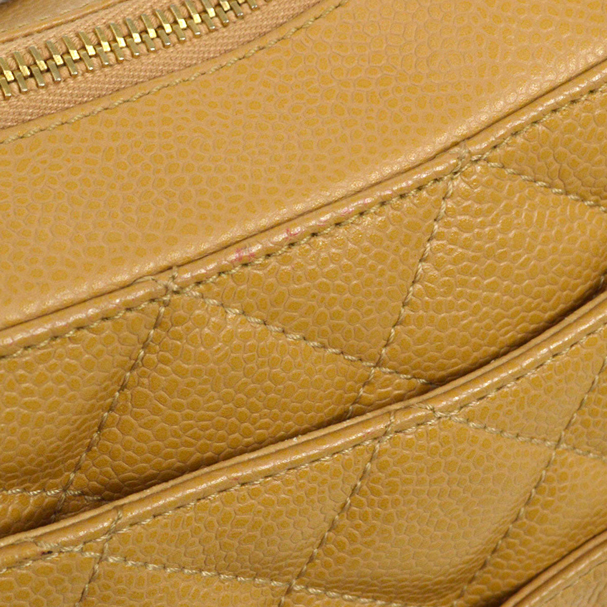 CHANEL 2004-2005 Hobo Bag Beige Caviar 46239