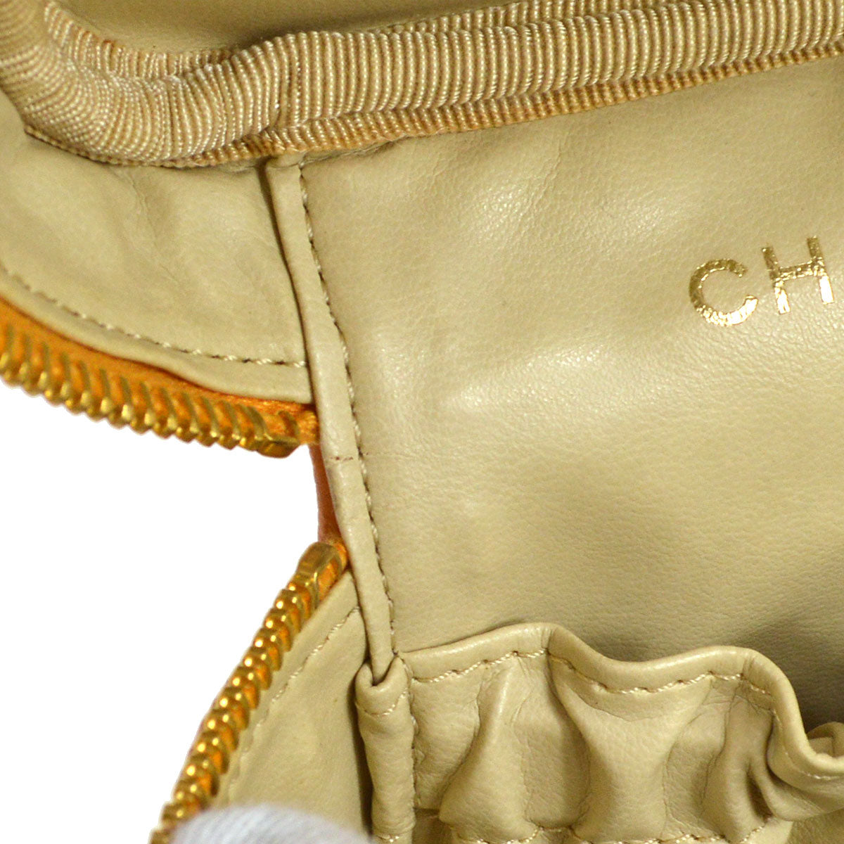 CHANEL 1997-1999 Timeless Vanity Handbag Orange Caviar 24780