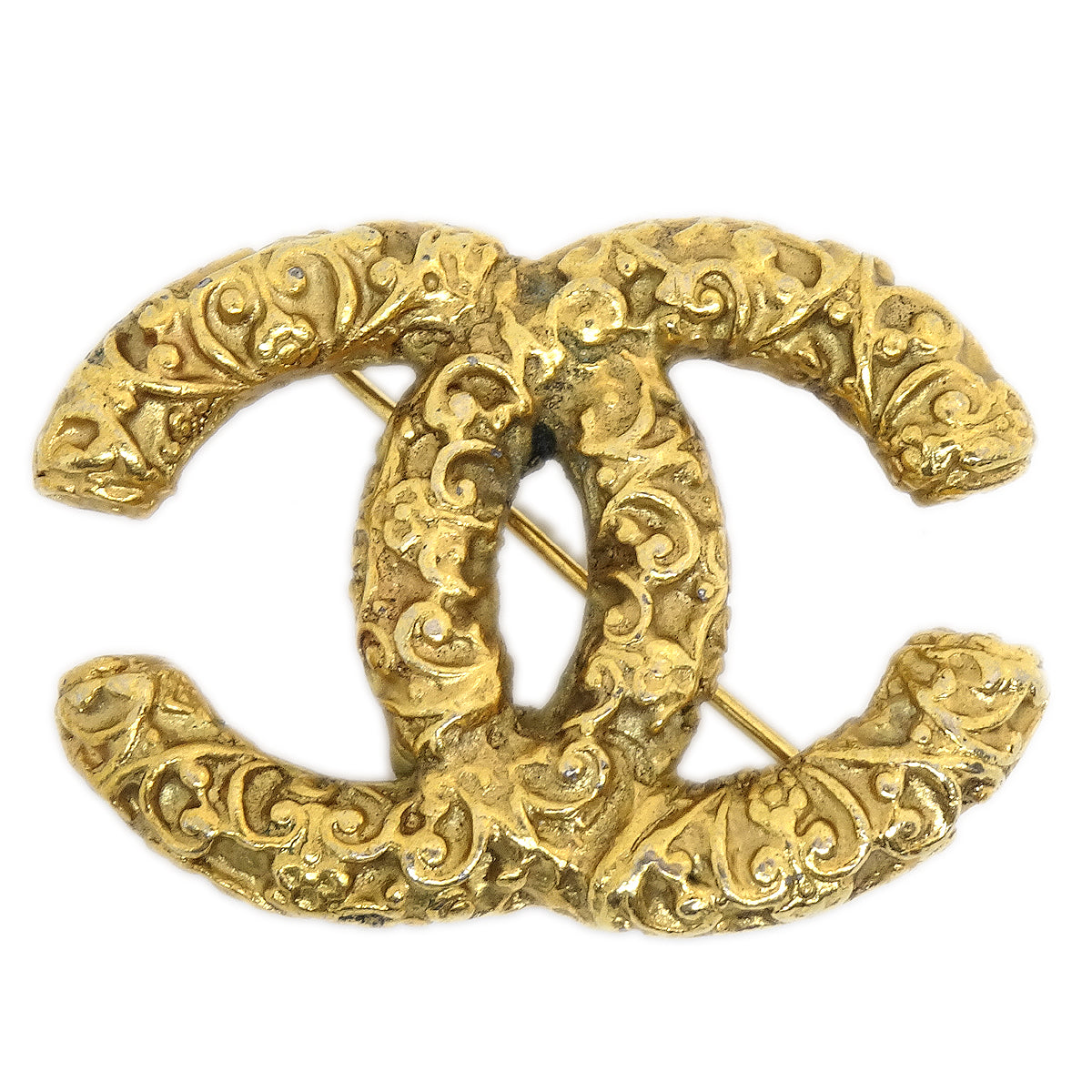 CHANEL 1993 CC Brooch Pin Gold 38343