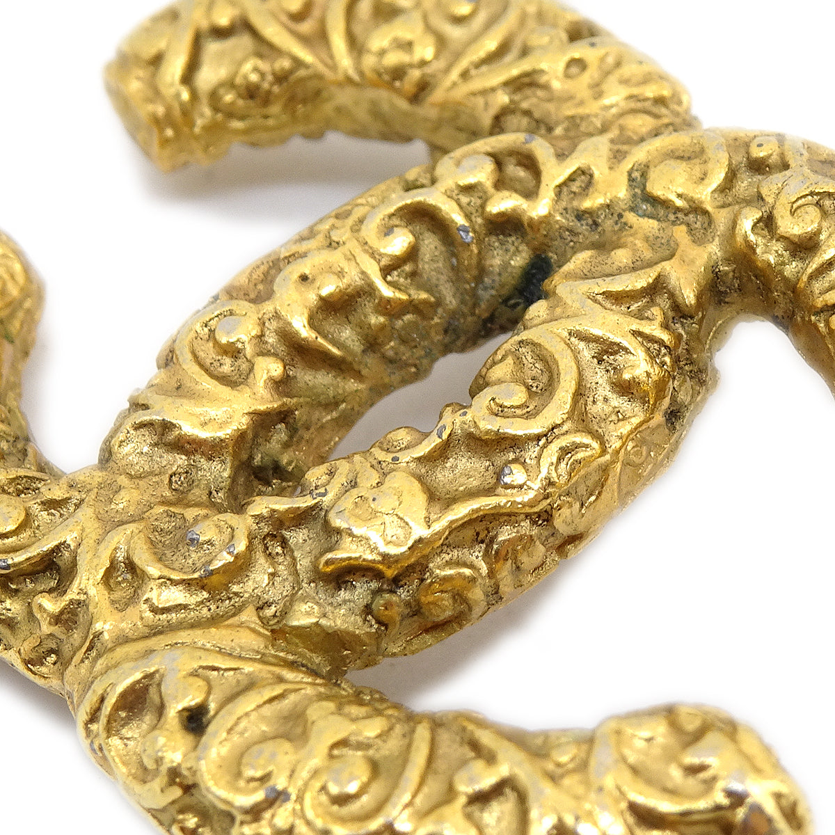 CHANEL 1993 CC Brooch Pin Gold 38343