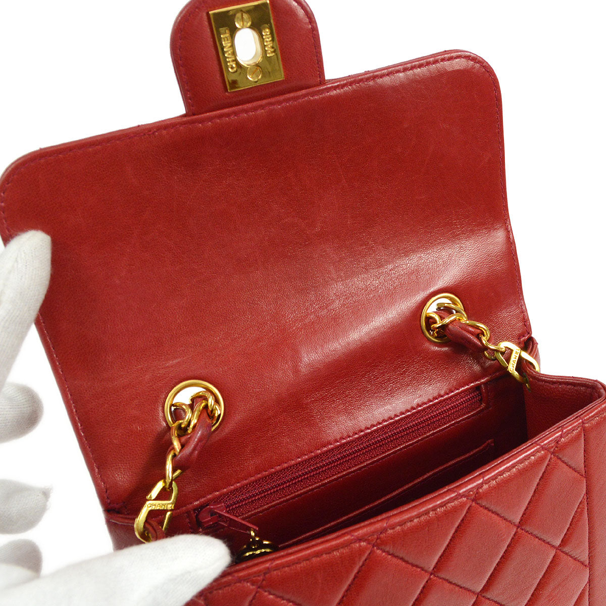CHANEL 1994-1996 Mini Border Flap Handbag 45615