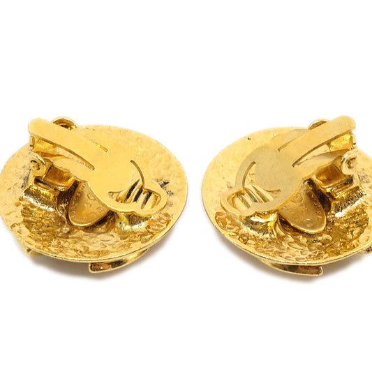 CHANEL 1994 Quilted Button Earrings Gold 94P AK35571c