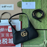 APHRODITE SMALL SHOULDER BAG 27 IN BLACK CALFSKIN GOLD HARDWARE Amelia