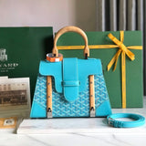 SAÏGON PM BAG 28 IN LIGHT BLUE GOYARDINE CANVAS AND CALFSKIN Amelia