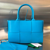 SMALL ARCO TOTE 30 IN CERULEAN BLUE LAMBSKIN Amelia Amelia