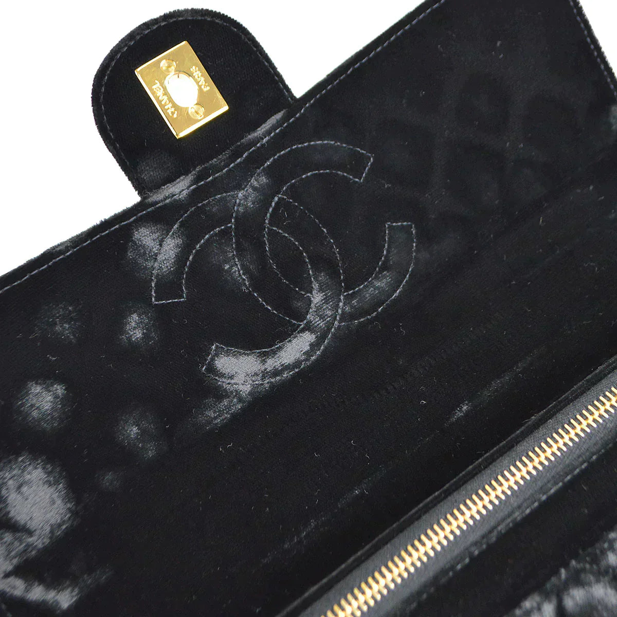 CHANEL Classic Flap Backpack Black Velvet 25502