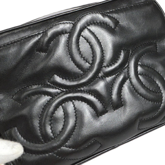 CHANEL 1994-1996 Triple CC Camera Bag Mini Black Lambskin 46417