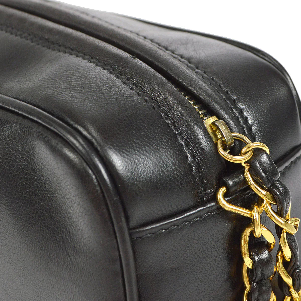 CHANEL 1994-1996 Triple CC Camera Bag Mini Black Lambskin 46417
