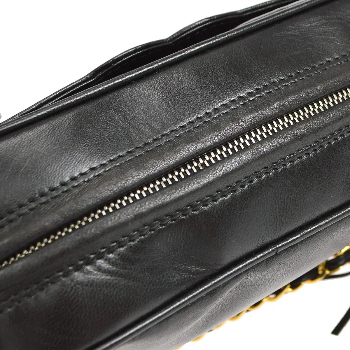 CHANEL 1994-1996 Triple CC Camera Bag Mini Black Lambskin 46417