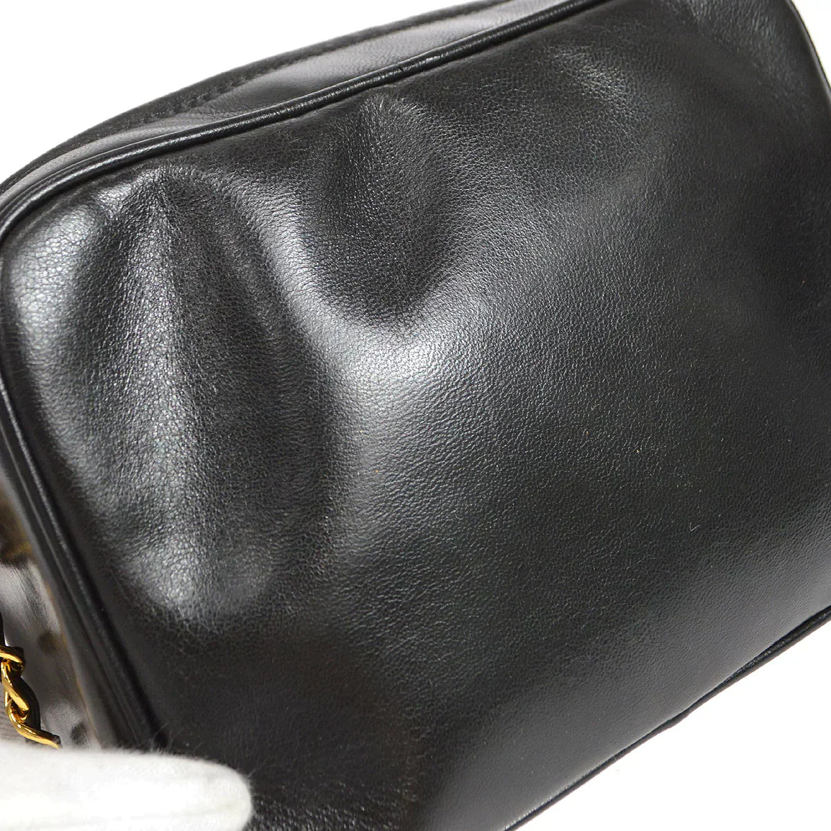 CHANEL 1994-1996 Triple CC Camera Bag Mini Black Lambskin 46417