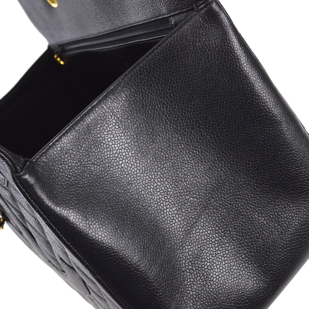 CHANEL 1994-1996 Chain Tote Bag Black Caviar 17142