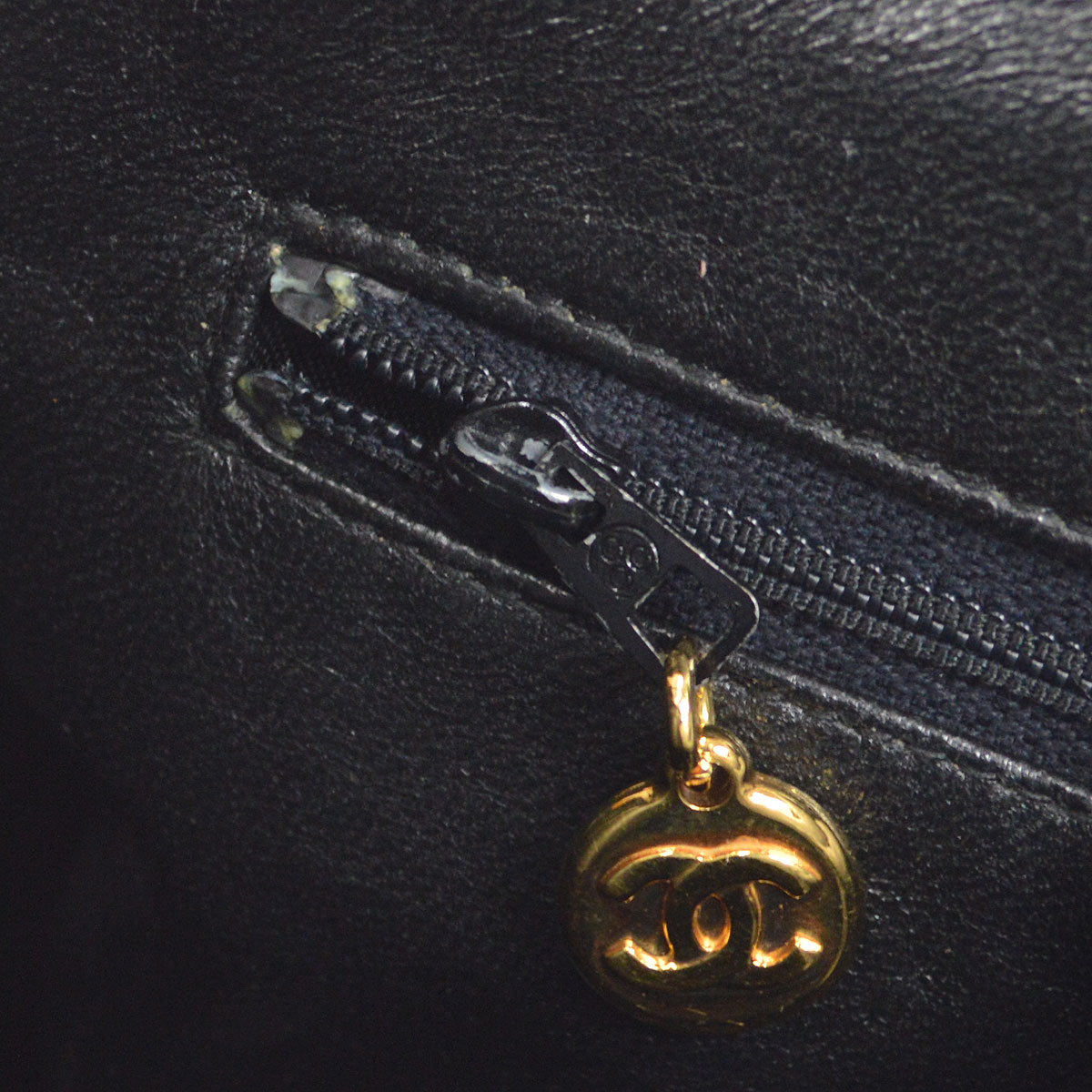 CHANEL 1994-1996 Pocket Camera Bag Small Beige Caviar