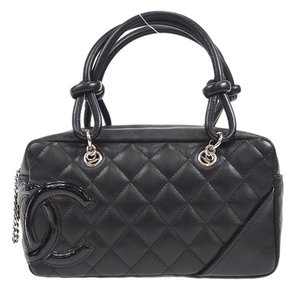 CHANEL 2005-2006 Cambon Ligne Mini Bowler Black Calfskin