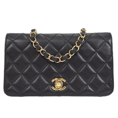CHANEL 2009-2010 CC Turnlock Full Flap Mini Black Lambskin