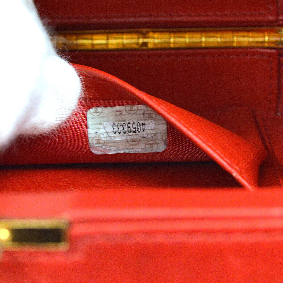 CHANEL 1996-1997 Diamond Box Vanity Shoulder Bag Red Lambskin