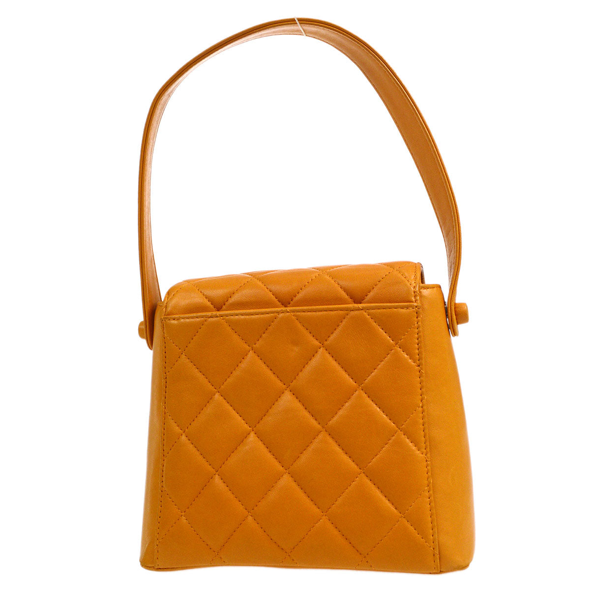 CHANEL 1997-1999 Flap Handbag Mini SHW Orange Lambskin 26317