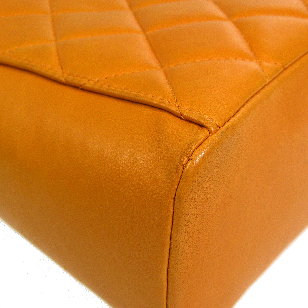 CHANEL 1997-1999 Flap Handbag Mini SHW Orange Lambskin 26317