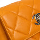 CHANEL 1997-1999 Flap Handbag Mini SHW Orange Lambskin