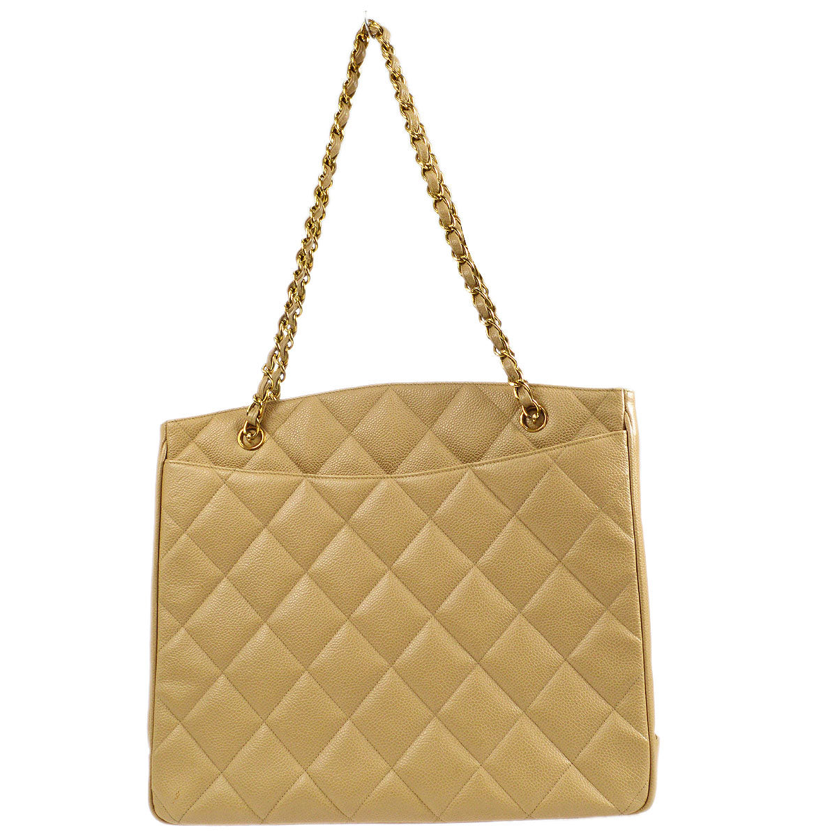 CHANEL Pocket Chain Tote Beige Caviar 26469