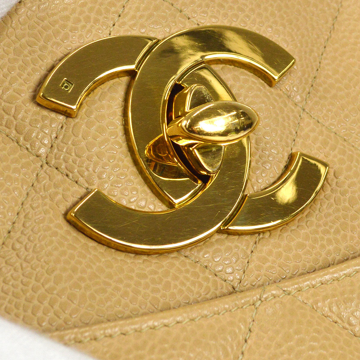 CHANEL Pocket Chain Tote Beige Caviar 26469