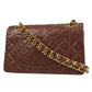 CHANEL 1996-1997 Classic Double Flap Small Brown Lambskin