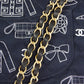 CHANEL 2001-2003 Icon Printed Classic Double Flap Medium Black