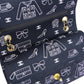 CHANEL 2001-2003 Icon Printed Classic Double Flap Medium Black