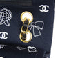 CHANEL 2001-2003 Icon Printed Classic Double Flap Medium Black