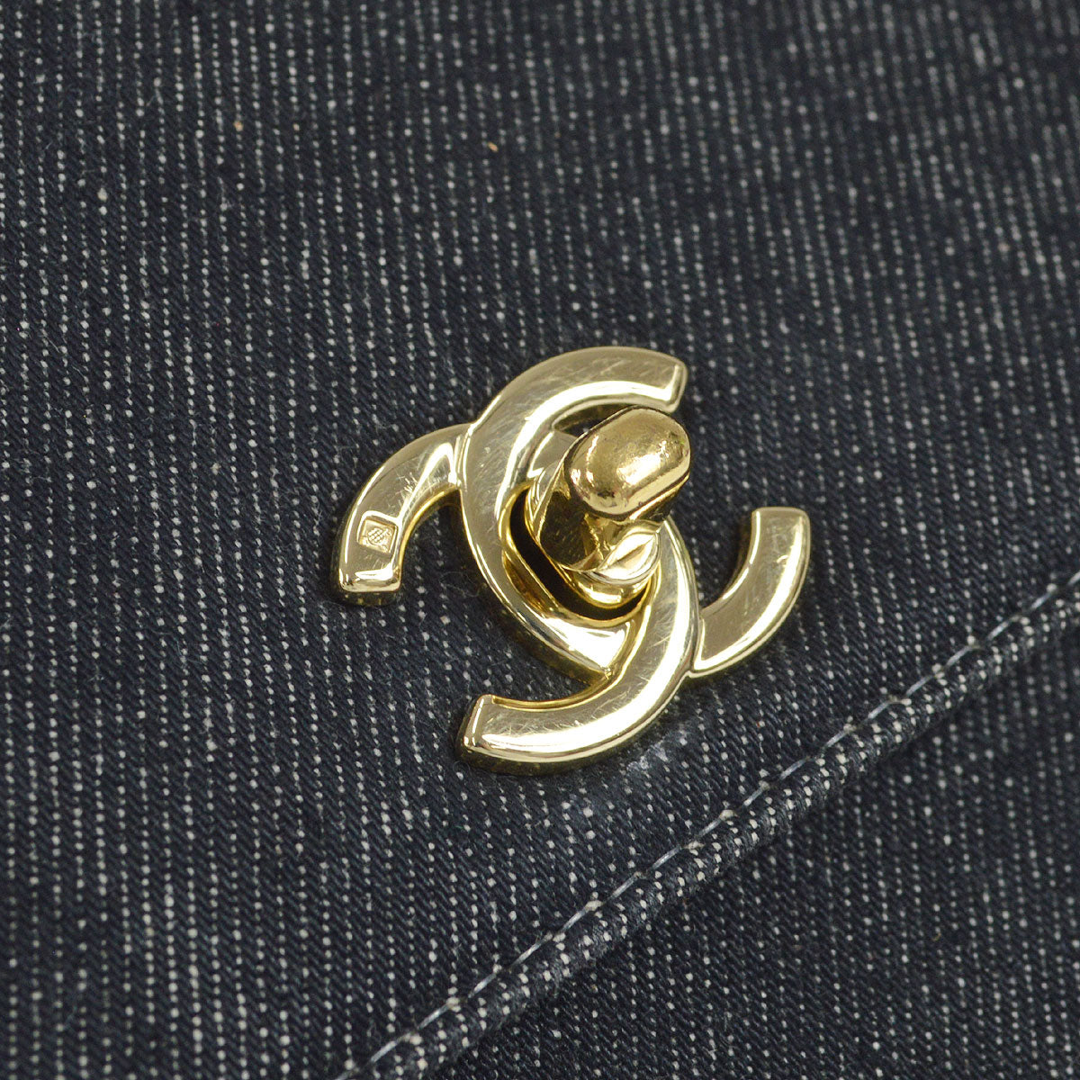CHANEL 2000-2001 Kelly 30 Denim Black 26591