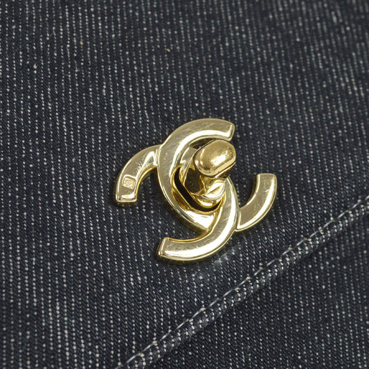 CHANEL 2000-2001 Kelly 30 Denim Black 26591