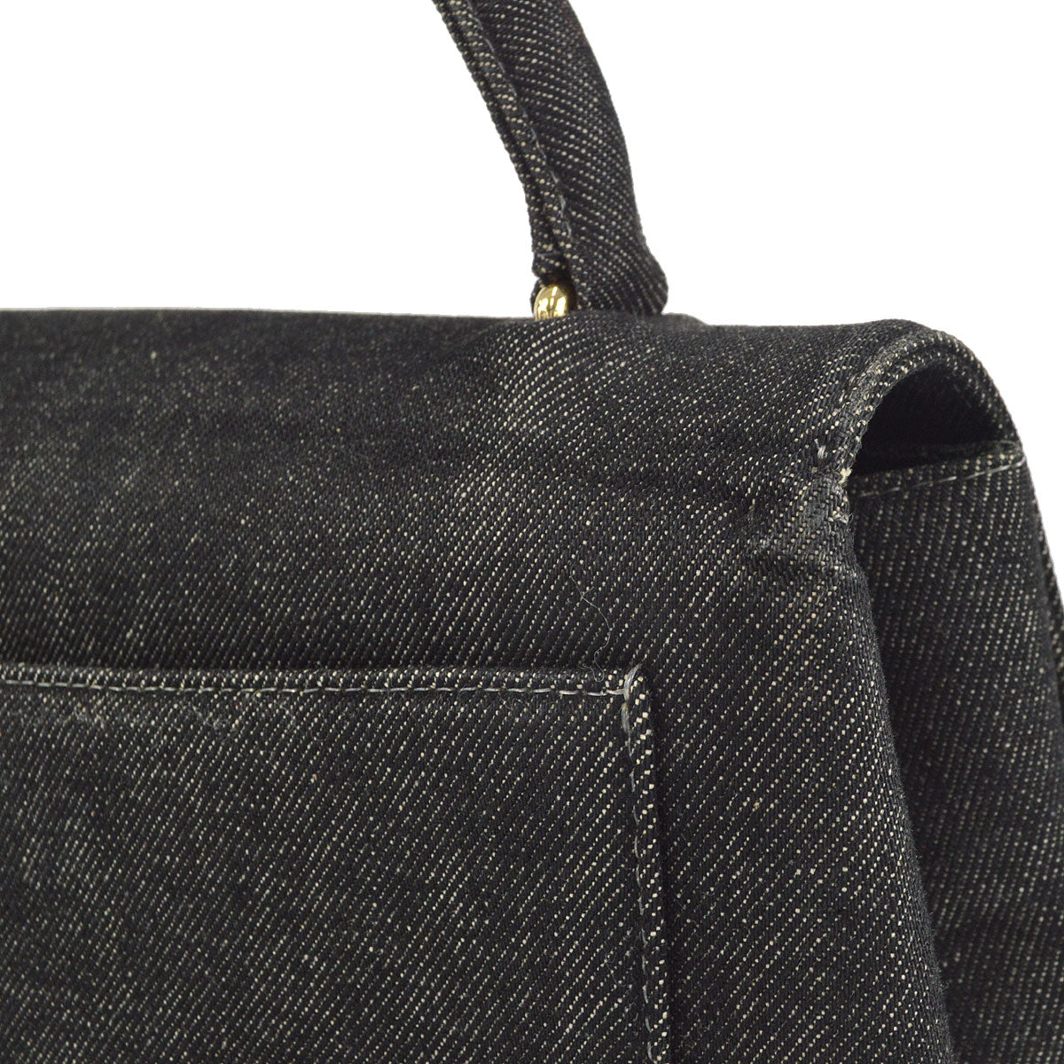 CHANEL 2000-2001 Kelly 30 Denim Black 26591