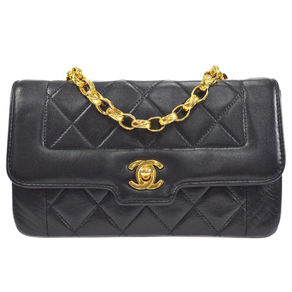 CHANEL 1989-1991 Border Flap Mini Black Lambskin