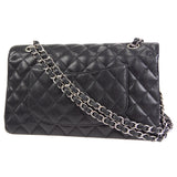 CHANEL 2005-2006 Classic Double Flap Medium SHW Black Caviar
