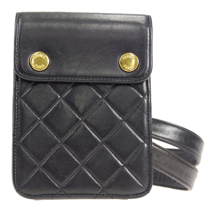 CHANEL 1989-1991 Belt Bag Black Lambskin #110