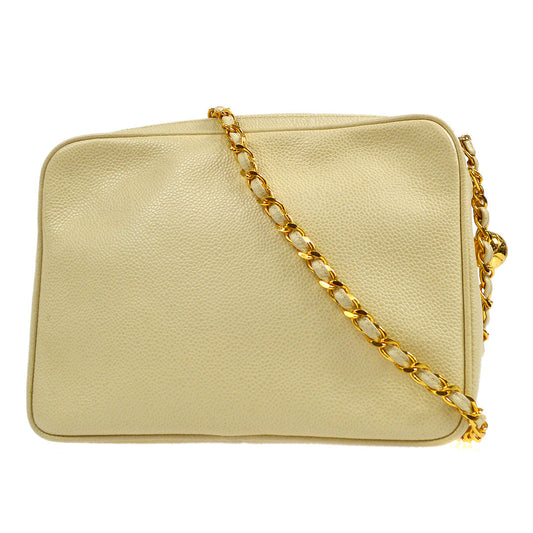 CHANEL 1994-1996 Triple CC Camera Bag Small Ivory Caviar 17405