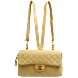 CHANEL Classic Flap Backpack Beige Lambskin 18066