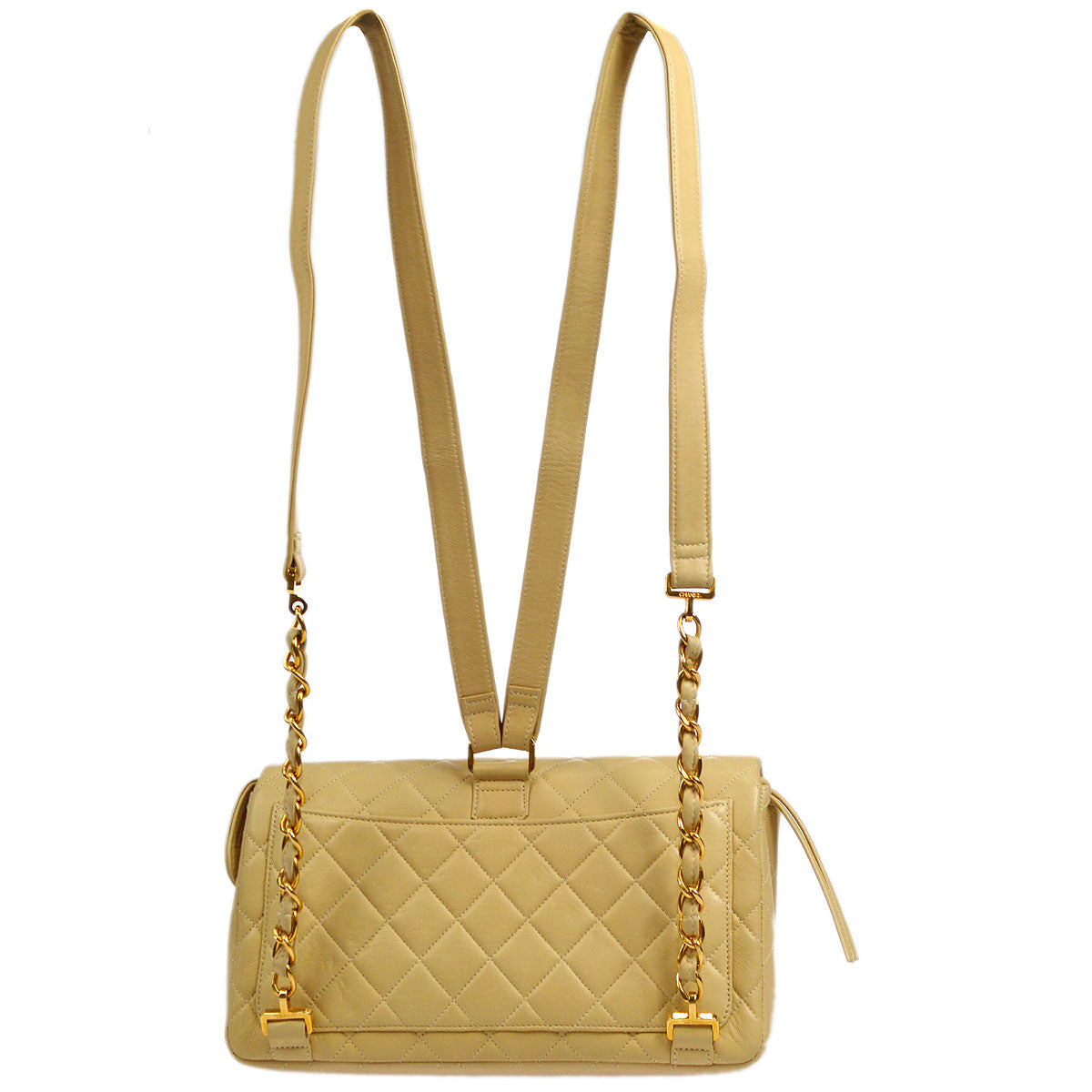 CHANEL Classic Flap Backpack Beige Lambskin 18066