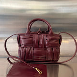 CANDY ARCO TOTE 20 IN WINE RED SOFT LAMBSKIN Amelia Amelia