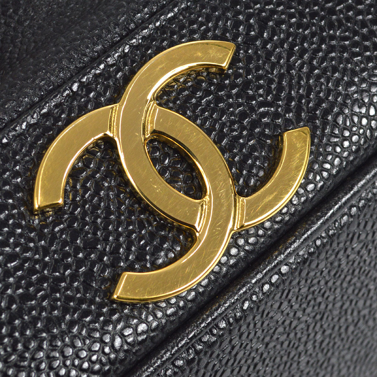 CHANEL 1997-1999 Triple CC Shoulder Bag Black Caviar 27111