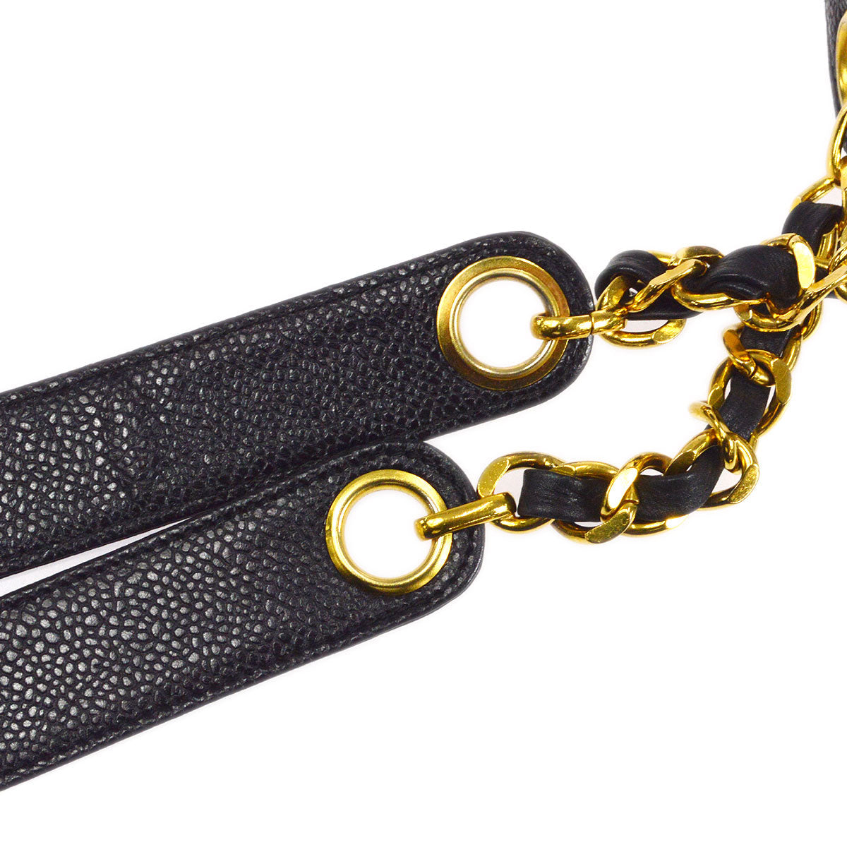 CHANEL 1997-1999 Triple CC Shoulder Bag Black Caviar 27111