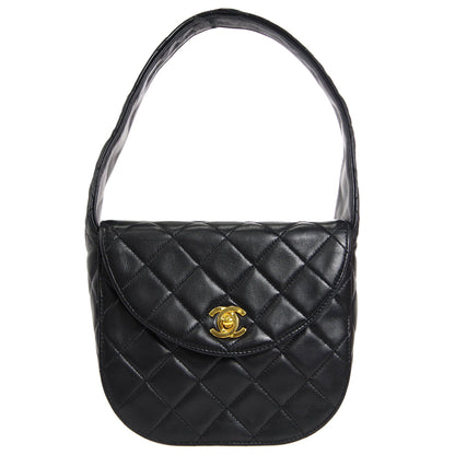 CHANEL 1991-1994 Flap Handbag Mini Black Lambskin